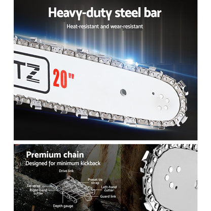 Giantz Chainsaw Petrol 52CC 20inches Bar Commercial E-Start Pruning Chain Saw White,Giantz Chainsaw Petrol 52CC 20inches Bar Commercial E-Start Pruning Chain Saw White