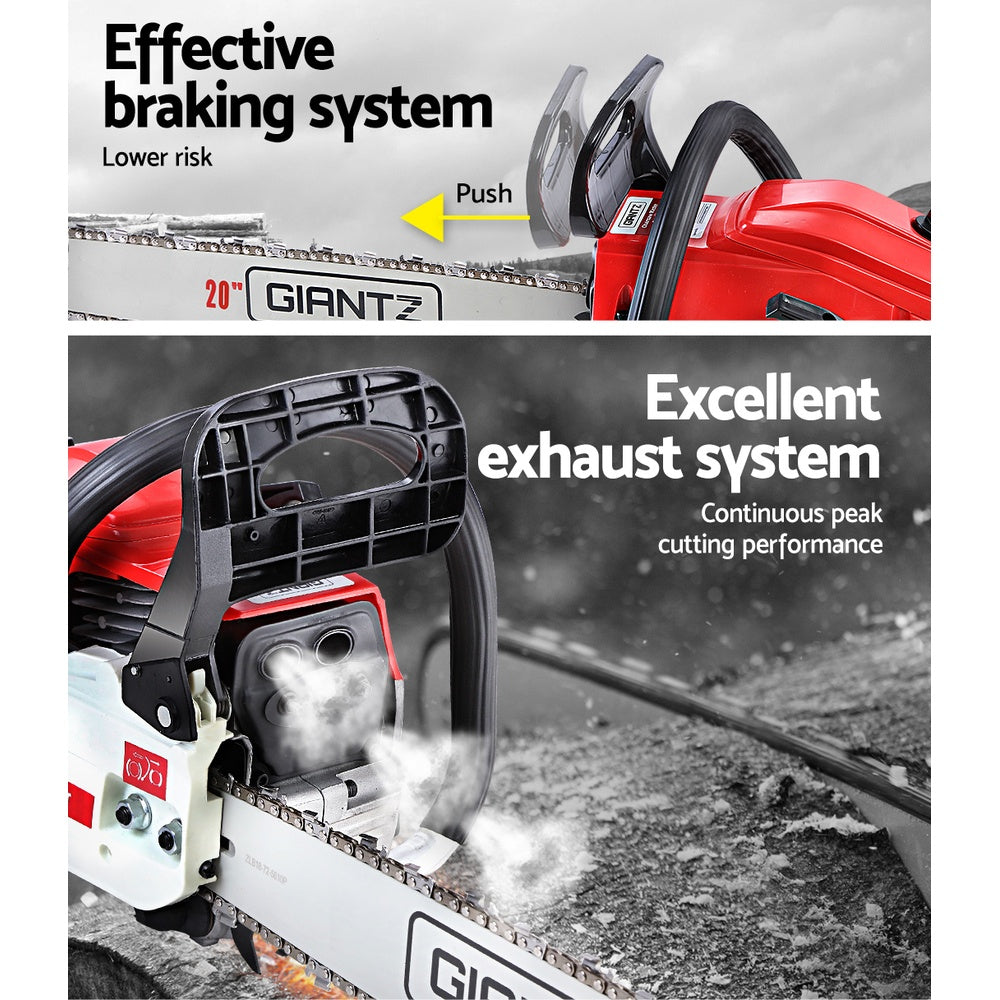 Giantz Chainsaw Petrol 52CC 20inches Bar Commercial E-Start Pruning Chain Saw White,Giantz Chainsaw Petrol 52CC 20inches Bar Commercial E-Start Pruning Chain Saw White