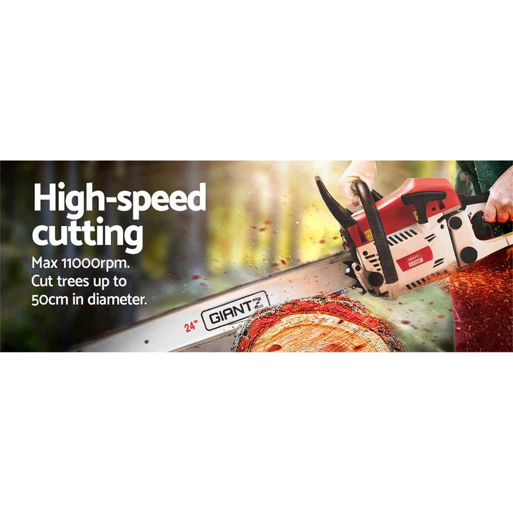 Giantz Chainsaw Petrol 62CC 24inches Bar Commercial E-Start Pruning Chain Saw,Giantz Chainsaw Petrol 62CC 24inches Bar Commercial E-Start Pruning Chain Saw 5.2HP