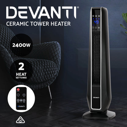 Devanti Electric Ceramic Tower Heater 2400W metrodealsau