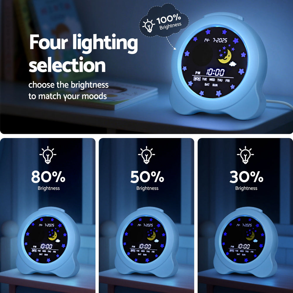 Artiss 3.8inches Digital Day Clock Calendar Alarm LCD Display Blue