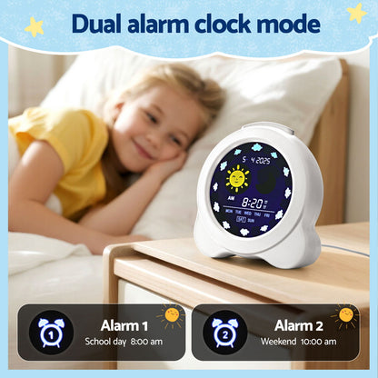 Artiss 3.8inches Digital Day Clock Calendar Alarm LCD Display White