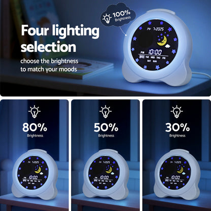 Artiss 3.8inches Digital Day Clock Calendar Alarm LCD Display White