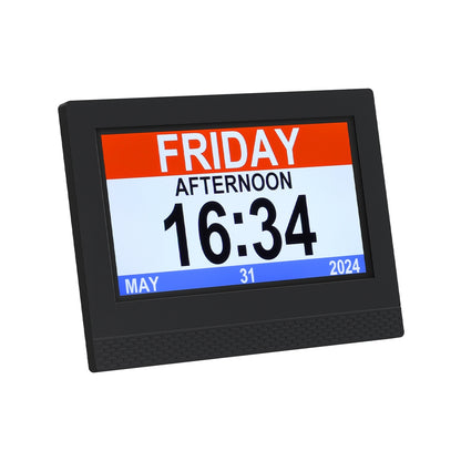 Artiss 7inches Digital Day Clock Calendar Alarm Black