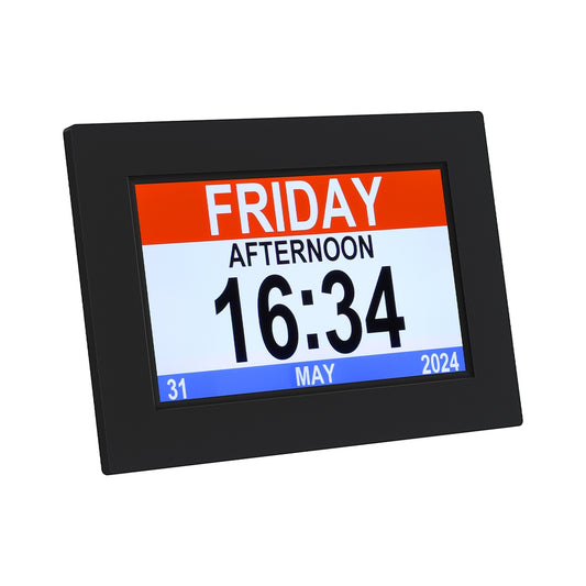 Artiss 8inches Digital Day Clock Calendar Alarm Black