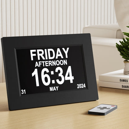Artiss 8inches Digital Day Clock Calendar Alarm Black