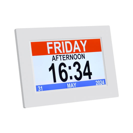 Artiss 8inches Digital Day Clock Calendar Alarm White
