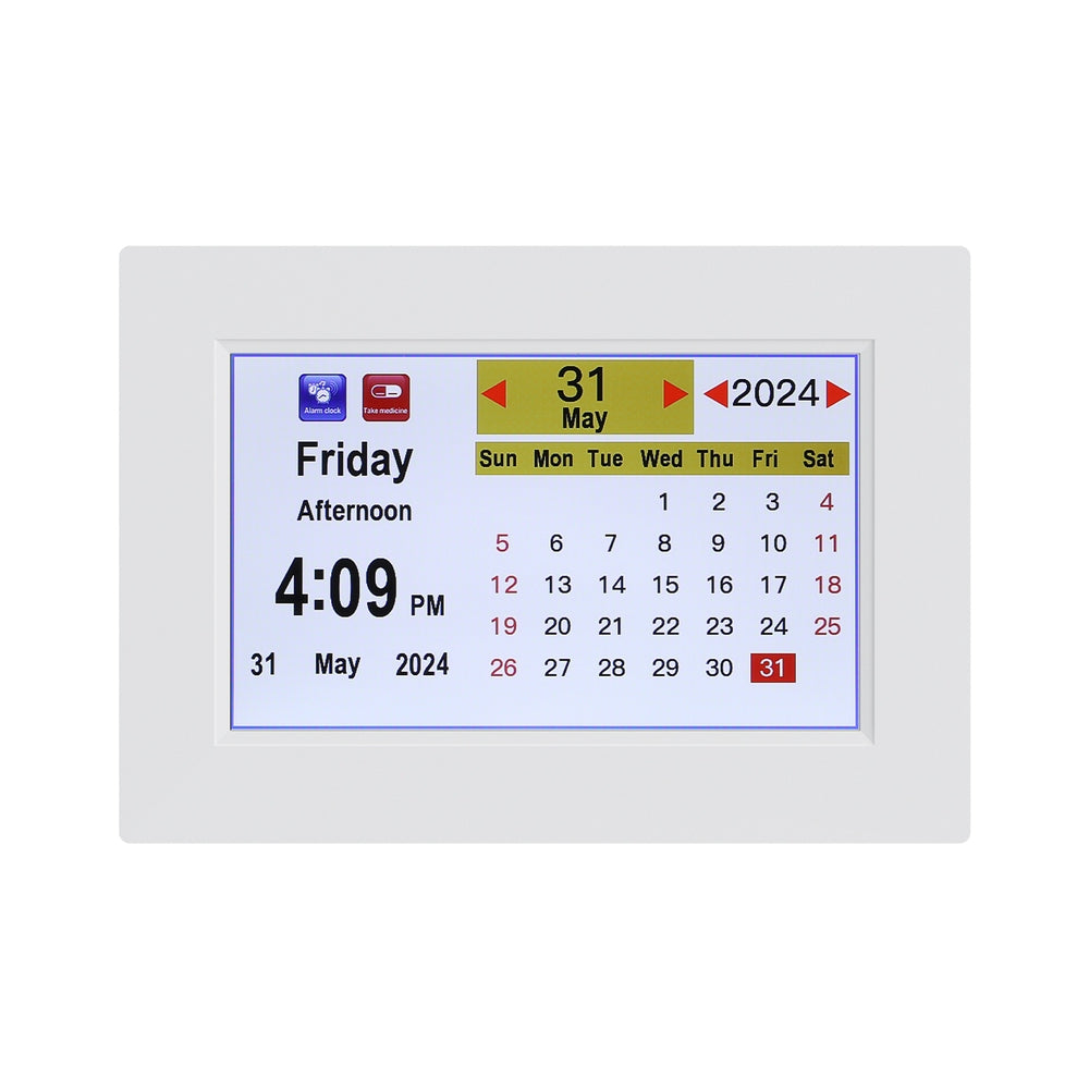 Artiss 8inches Digital Day Clock Calendar Alarm White