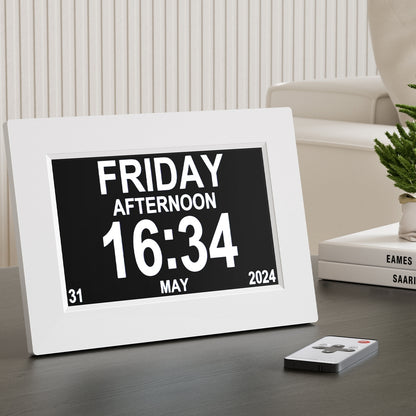 Artiss 8inches Digital Day Clock Calendar Alarm White