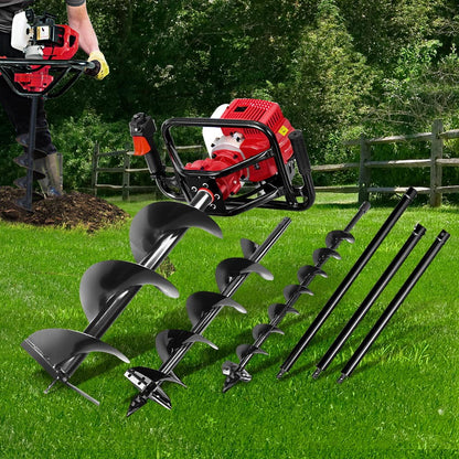 Giantz Post Hole Diggers 92CC Petrol Digger Extension Auger Bits