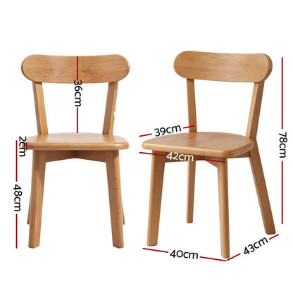 Artiss 4x Dining Chairs Wooden Kitchen Accent Chair Cafe Lounge Rubber Wood
