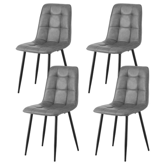 Artiss 4x Dining Chairs Retro PU Leather Kitchen Lounge Cafe Accent Chair Grey