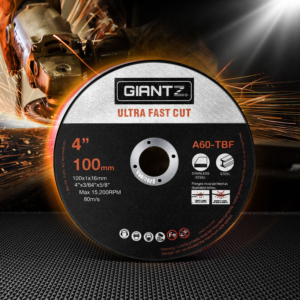 Giantz 25-Piece Cutting Discs 4inches 100mm,Giantz 25pcs 4inches Cutting Discs 100mm Angle Grinder Thin Cut Off Wheel for Metal