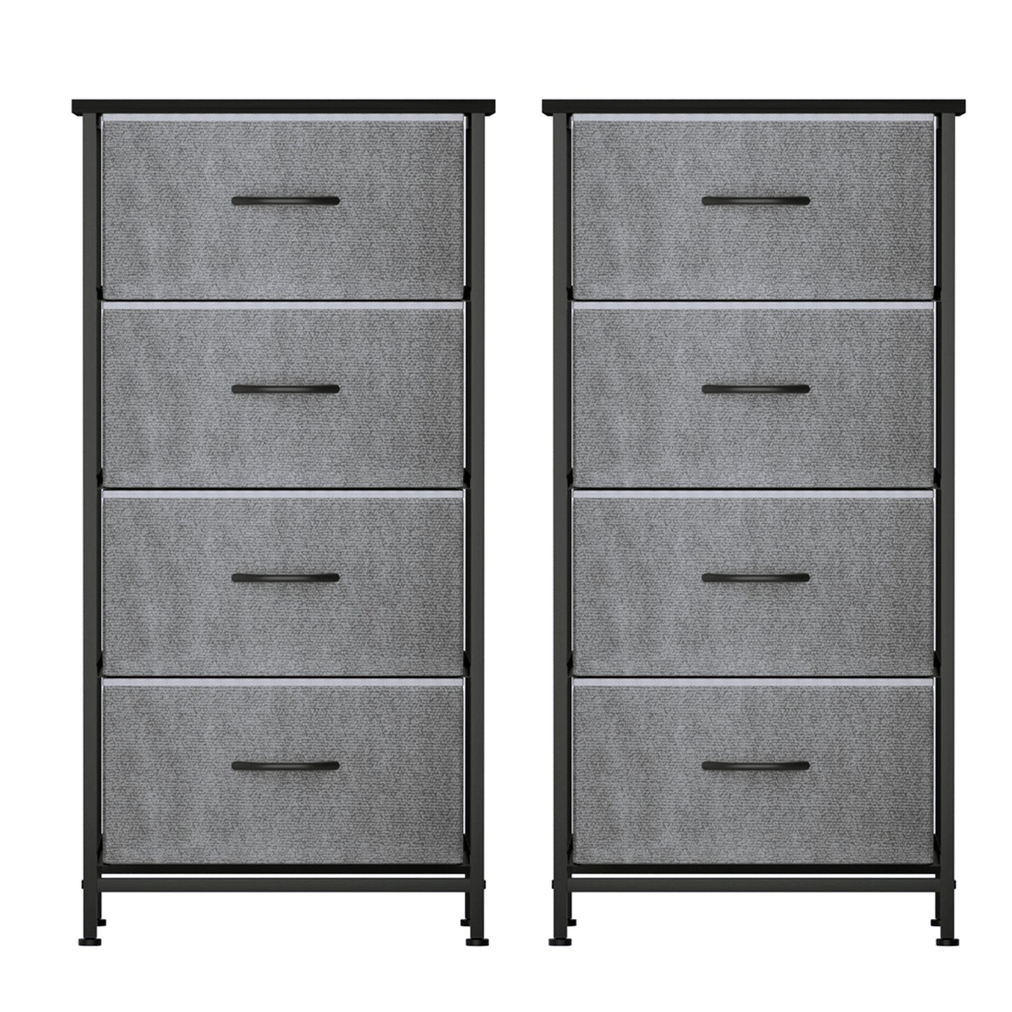 Artiss Set of 2 Chest of 4 Drawers Storage Dresser Tallboy Grey