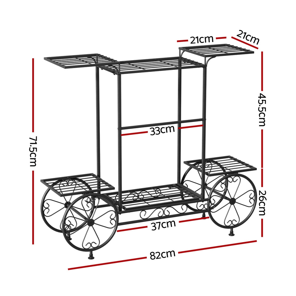 Artiss Plant Stand 6 Tier Iron 4 Wheeler metrodealsau
