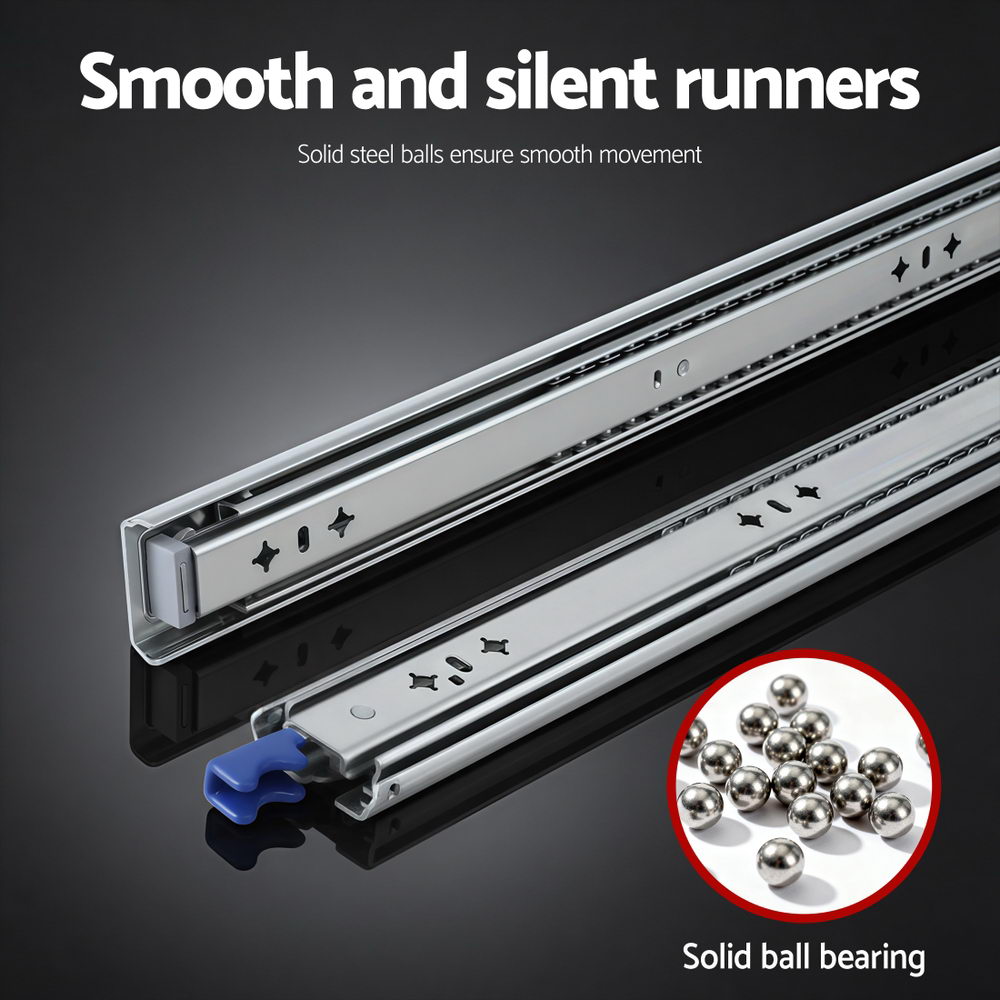 Giantz 2x Drawer Slides Heavy Duty Full Extension Locking 750-1500mm Length