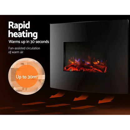 Devanti Electric Fireplace Fire Heater 2000W metrodealsau