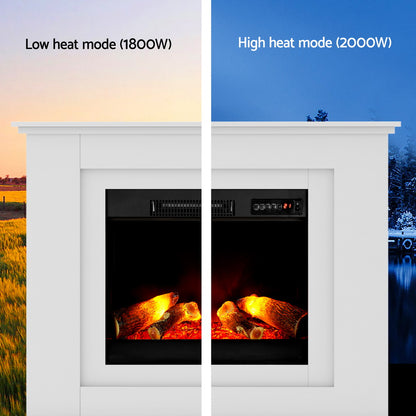 Devanti Electric Fireplace Fire Heater 2000W White metrodealsau
