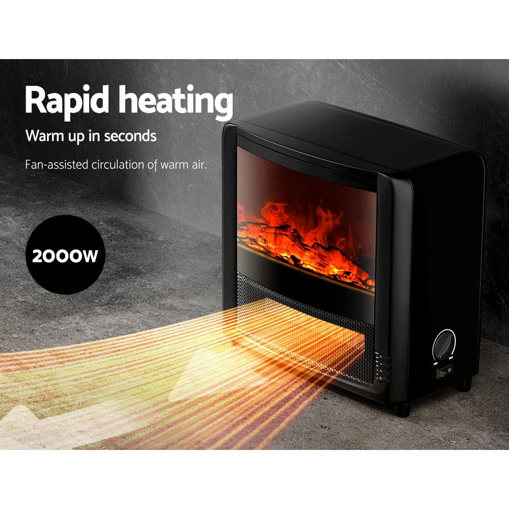 Devanti Electric Fireplace Fire Heaters 2000W metrodealsau