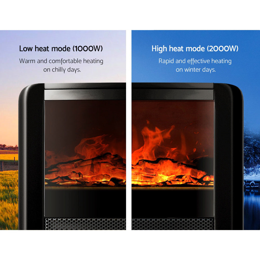 Devanti Electric Fireplace Fire Heaters 2000W metrodealsau
