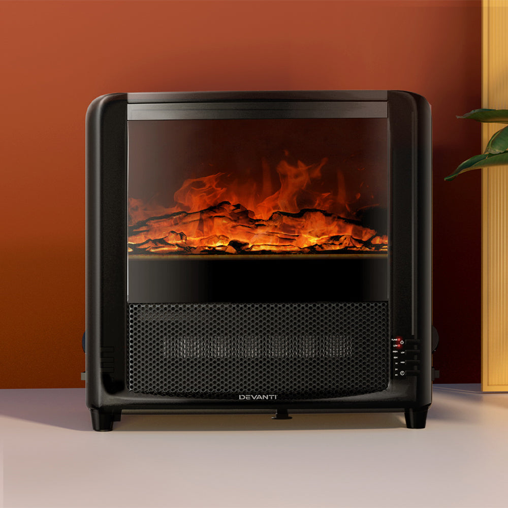 Devanti Electric Fireplace Fire Heaters 2000W metrodealsau