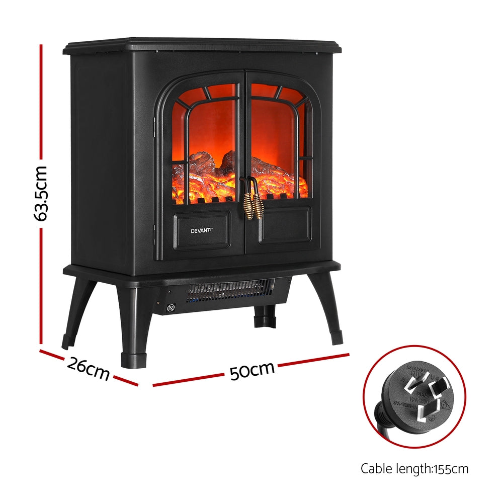 Devanti Electric Fireplace Fire Heaters 2000W metrodealsau