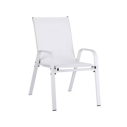 Gardeon 2PC Outdoor Dining Chairs Stackable Lounge Chair Patio Furniture White