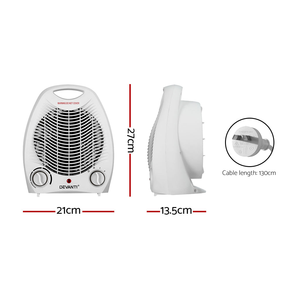 Devanti Electric Fan Heater 2000W metrodealsau