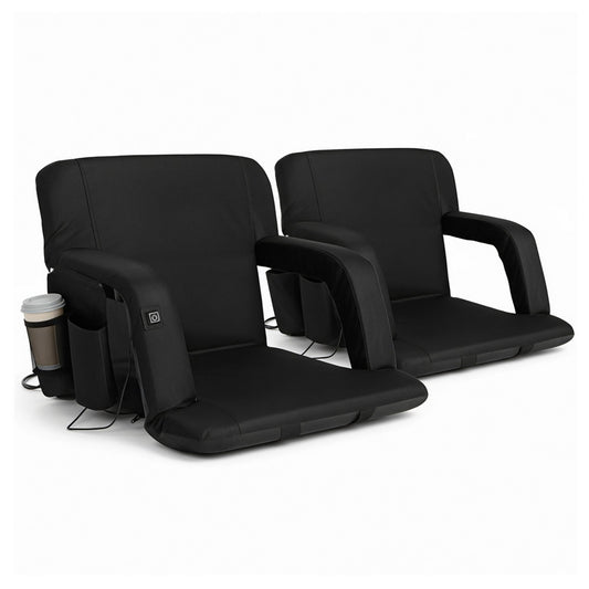 Artiss 2X Floor Lounge Sofa Bed With Armrest Heated Cushion