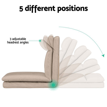 Artiss 2XFloor Chair Sofa Linen Beige