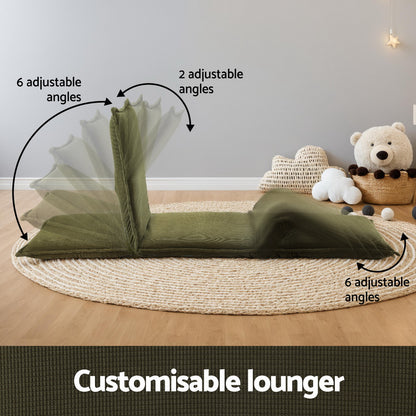 Artiss Floor Lounge Sofa Bed Foldable Green
