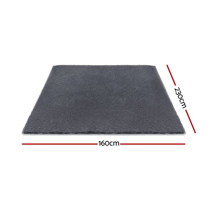 Artiss Floor Rug 160x230cm Plush Area Shaggy Rug Living Room Bedroom Carpet Grey