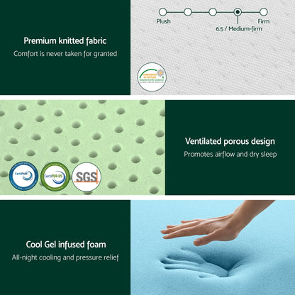 Giselle 20cm Memory Foam Mattress Green Tea King