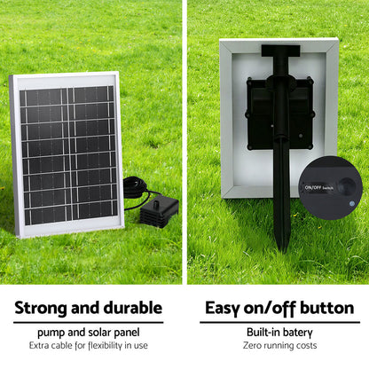 Gardeon Solar Fountain Water Feature Outdoor Indoor 4-Tier Square Cascading Beige