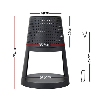 Grillz Fire Pit Deep Bowl Iron Outdoor Fireplace