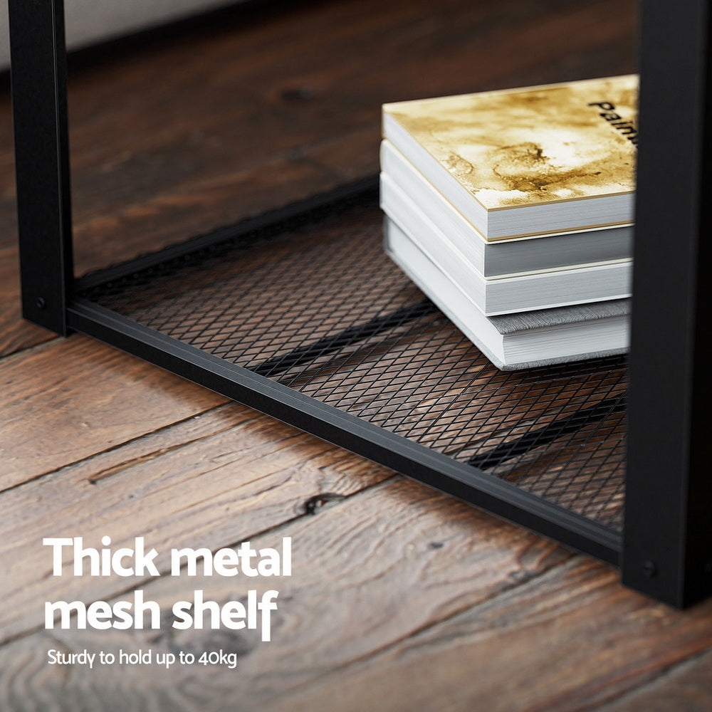 Artiss Coffee Table 2-Tier Rustic Brown 104CM