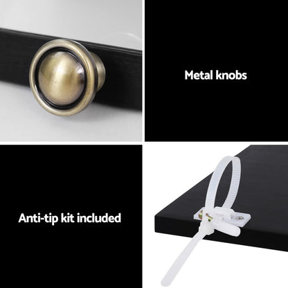 Artiss 5-Tier Display Cabinet Storage Bookshelf Clear Shelf Black