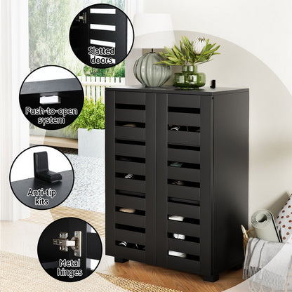 Artiss Shoe Rack Storage Cabinet 20 Pairs 5-tier Black Alster