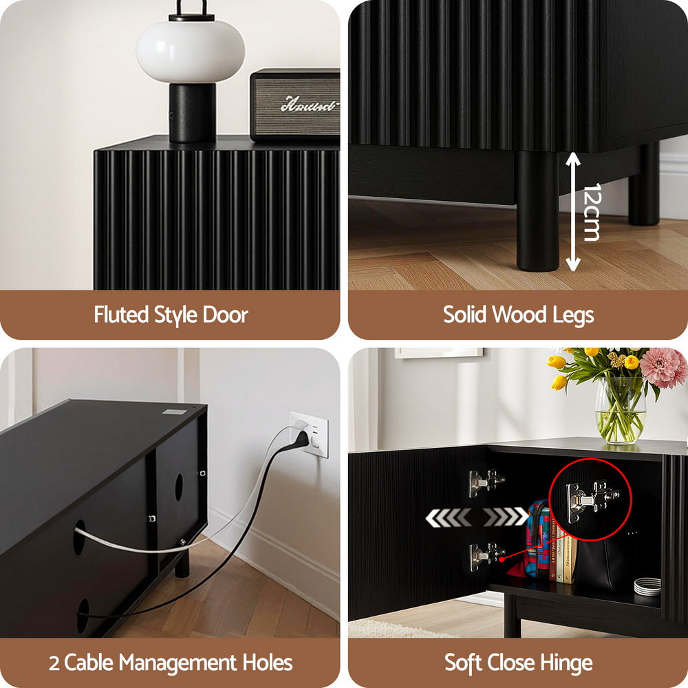 Artiss TV Unit Entertainment Unit Storage Cabinet 180cm Black