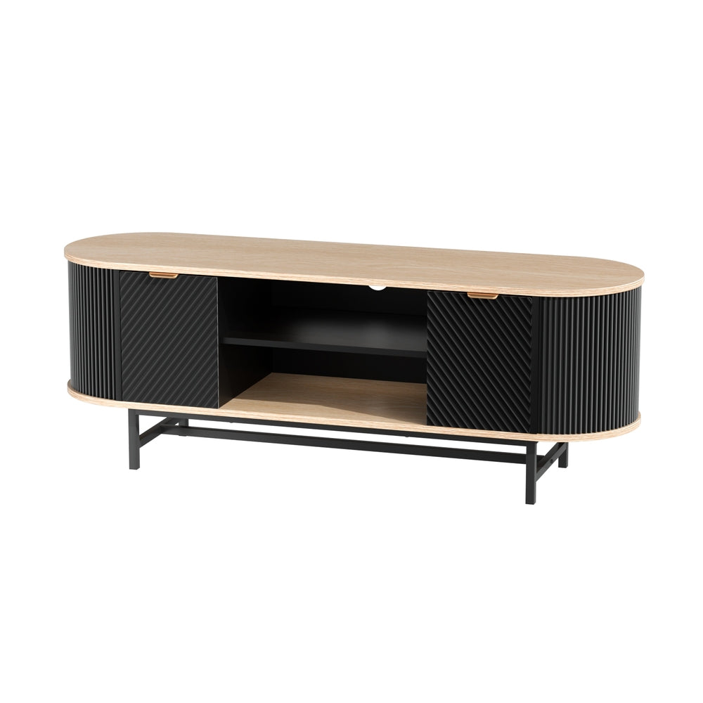 Artiss TV Unit Entertainment Unit Storage Cabinet Black Pine