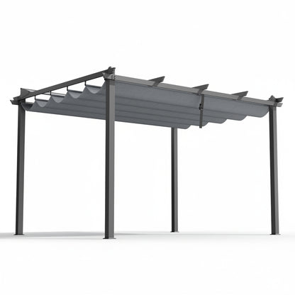 Instahut Gazebo Outdoor Garden Pergola Aluminium Frame Adjustable Canopy 3x4m Grey