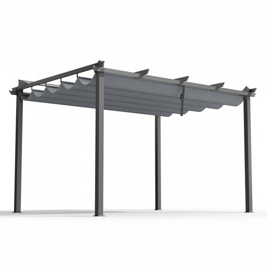 Instahut Gazebo Outdoor Garden Pergola Aluminium Frame Adjustable Canopy 3x4m Grey