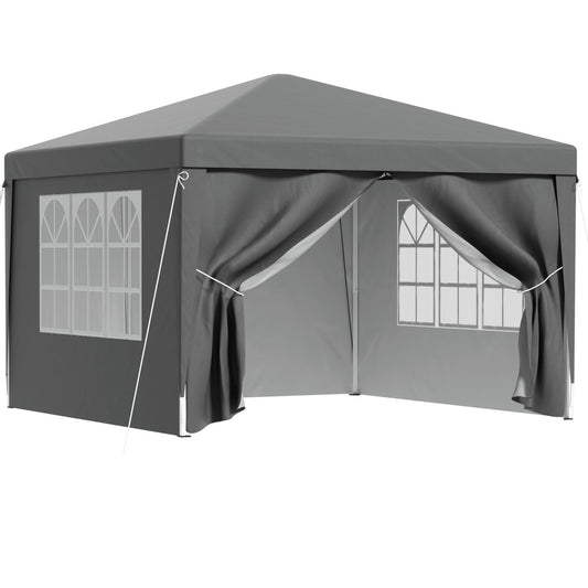 Instahut Gazebo 3x3 Pop Up Marquee Folding Tent Wedding Gazebos Camping Outdoor Shade Canopy Gray