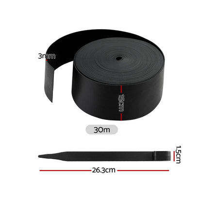 Green Fingers Garden Edging 15CM x 30M Border Support Landscape Edge Black