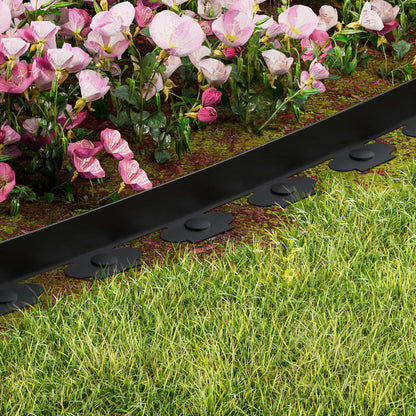 Green Fingers Garden Edging 5CM x 10M Border Support Landscape Edge Black X2