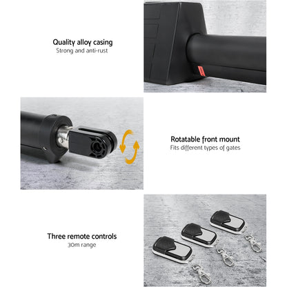 Single Swing Gate Opener 10W Solar Power Automatic Electric