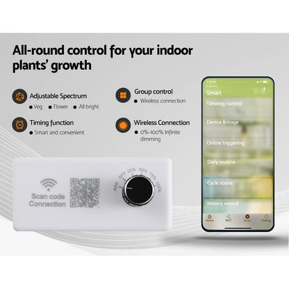 Green Fingers Grow Tent Light Kit 120x120x200CM 2200W LED Full Spectrum