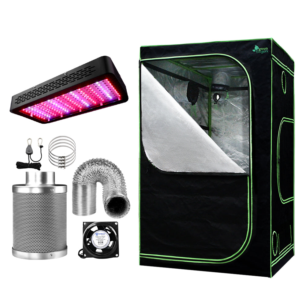 Greenfingers Grow Tent Light Kit 120x120x200CM 1200W LED 6inches Vent Fan,Greenfingers Grow Tent Light Kit LED 1200W Full Spectrum 6inches Vent 120x120x200CM