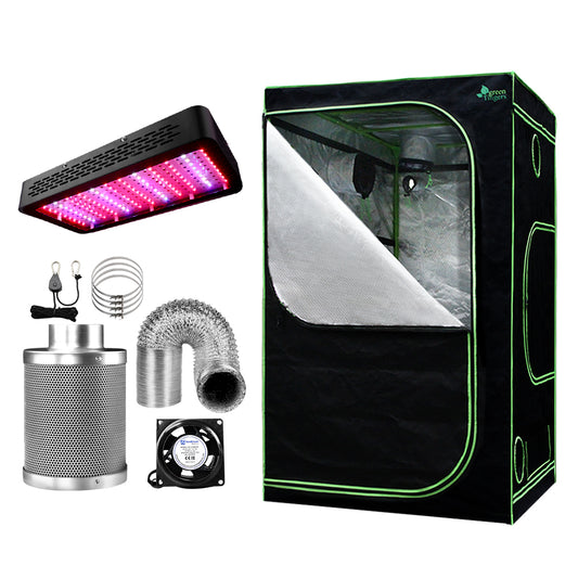Greenfingers Grow Tent Light Kit 120x120x200CM 1200W LED 6inches Vent Fan,Greenfingers Grow Tent Light Kit LED 1200W Full Spectrum 6inches Vent 120x120x200CM