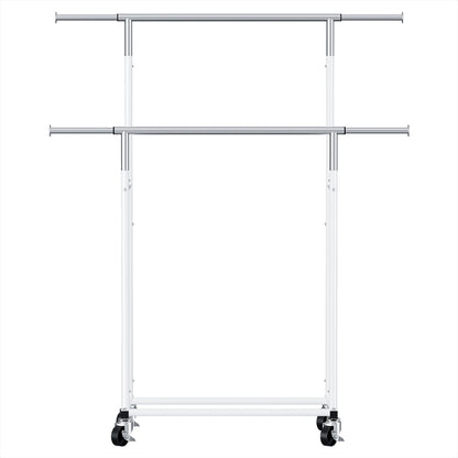 Artiss Clothes Rack Double Rod Airer Rail Coat Stand Adjustable Hanger